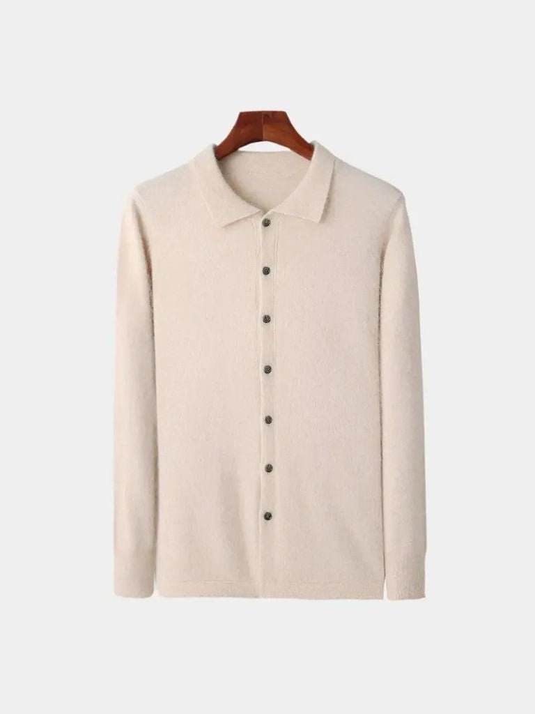 100% Cashmere Polo Cardigan