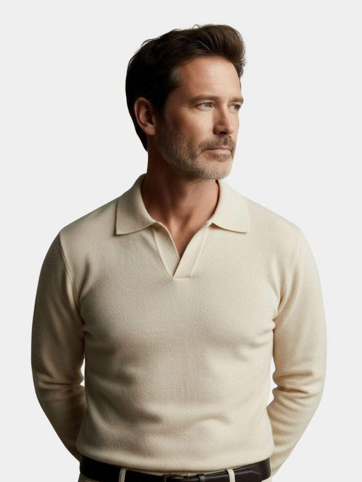 Essential V-Neck Polo Sweater