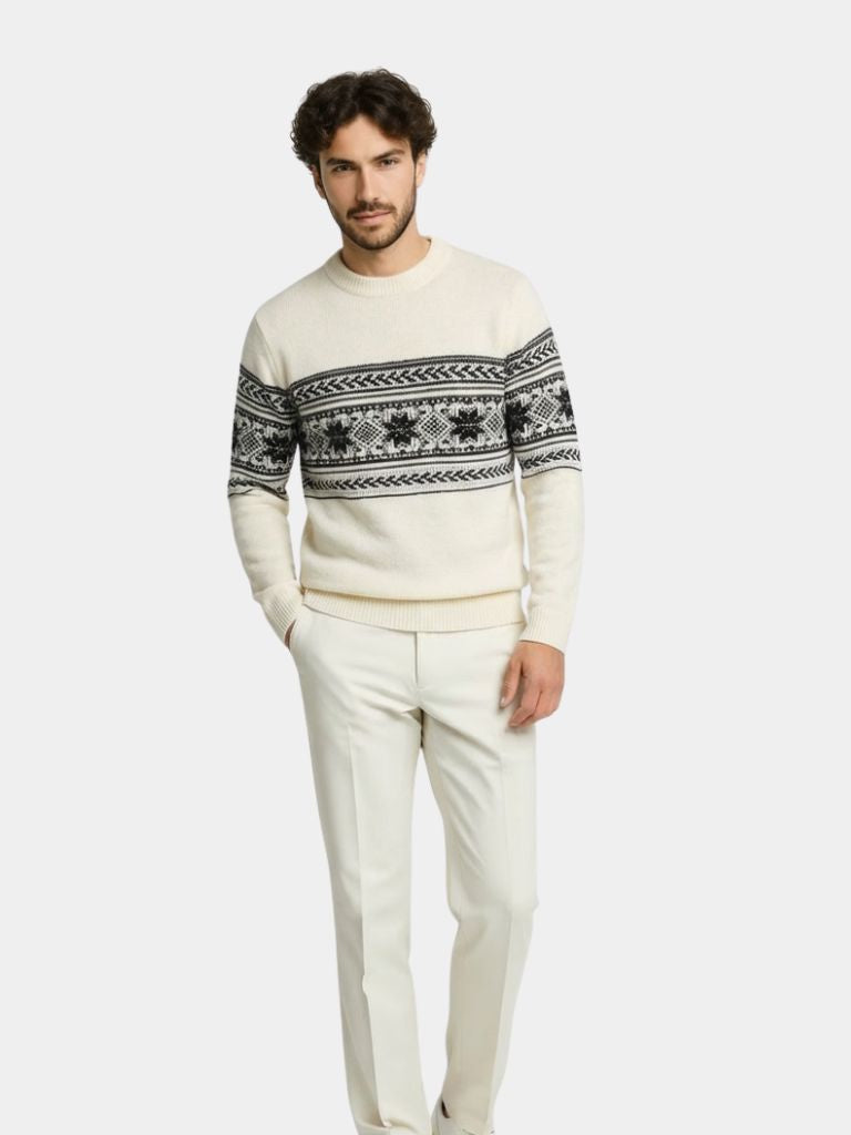 100% Wool Fair Isle Pullover Sweater Jumper - Major
