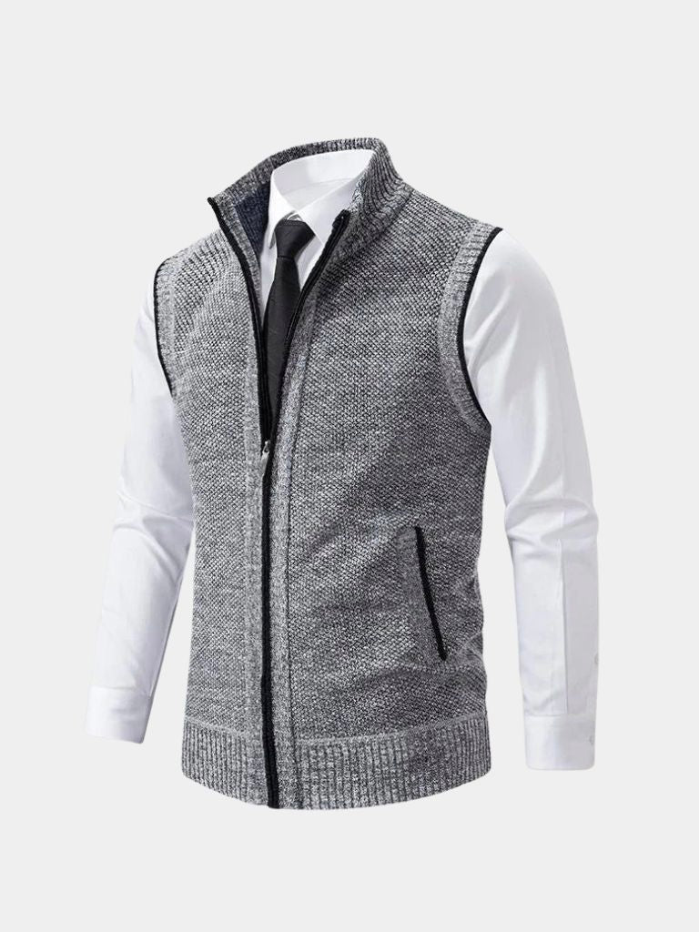 Elegant Full-Zip Sweater Vest