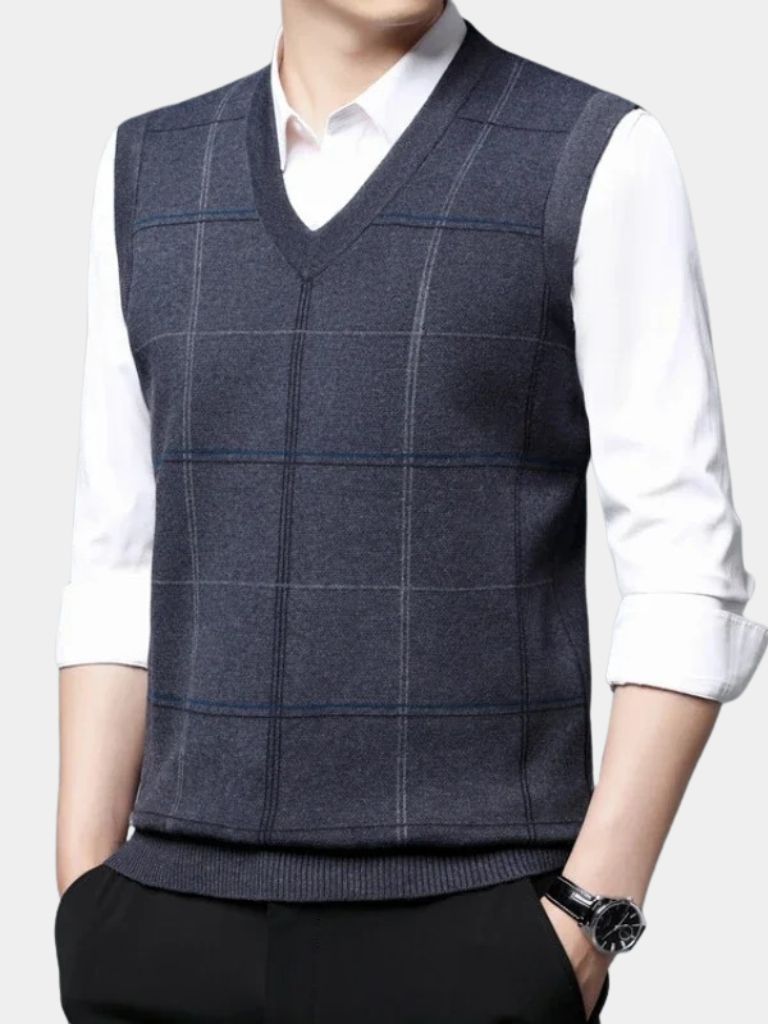 Academic Checkered Knit Vest