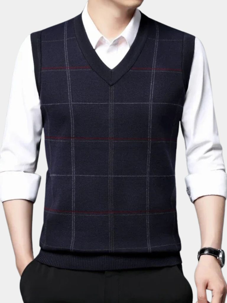 Academic Checkered Knit Vest
