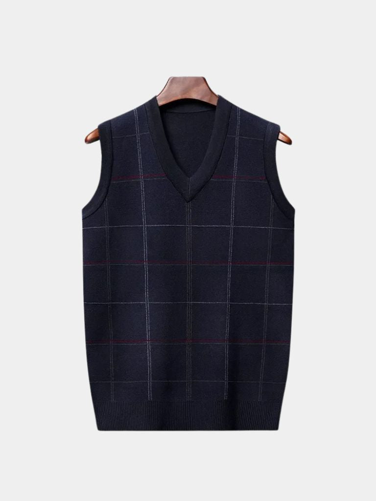 Academic Checkered Knit Vest