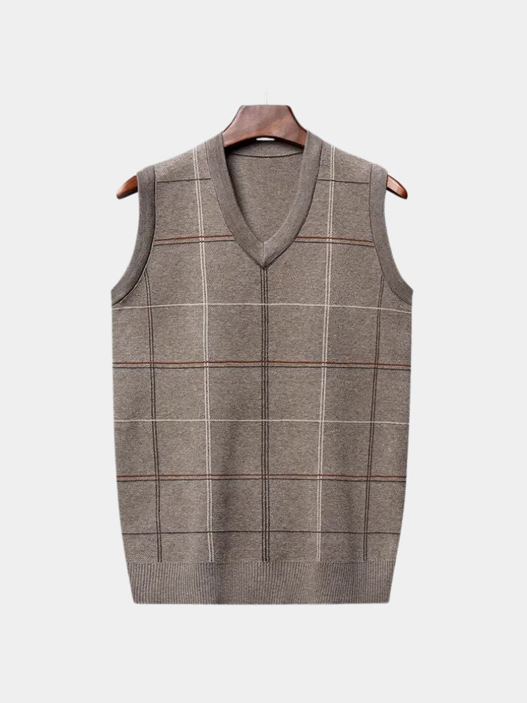 Academic Checkered Knit Vest
