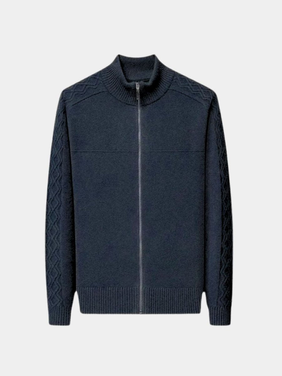 Cashmere Zip Sweater Knit Turtleneck