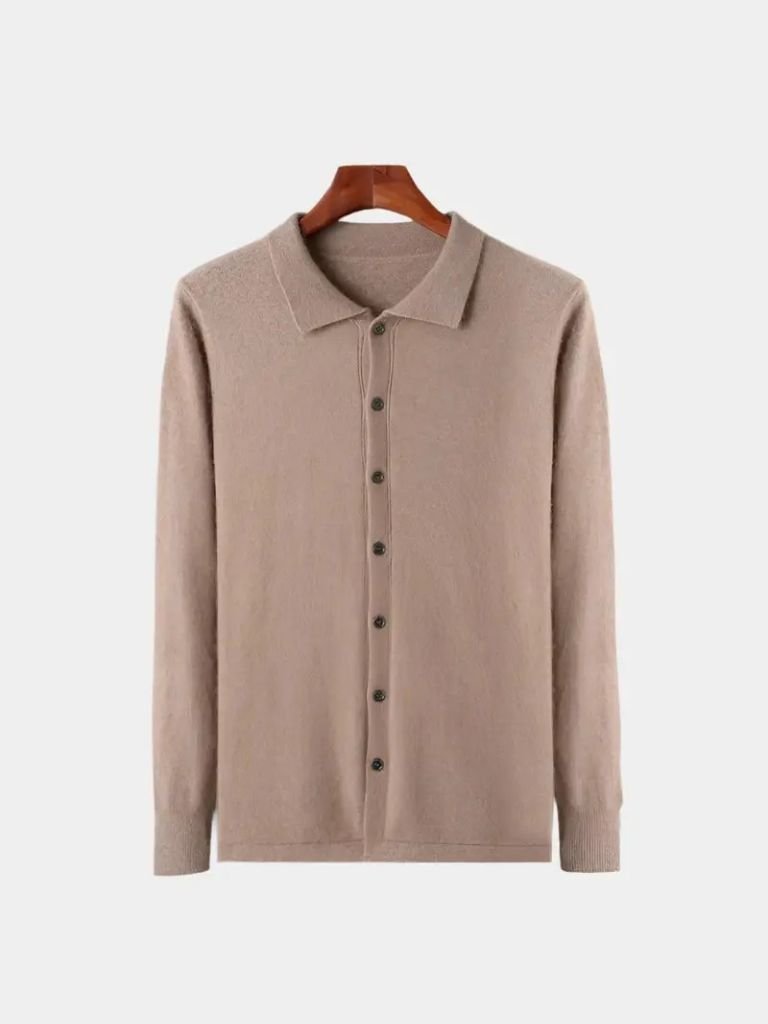 100% Cashmere Polo Cardigan