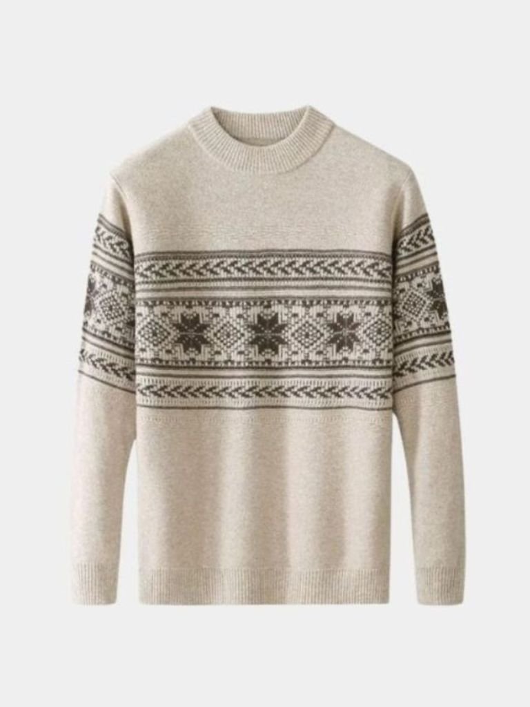 100% Wool Fair Isle Pullover Sweater Jumper - Major