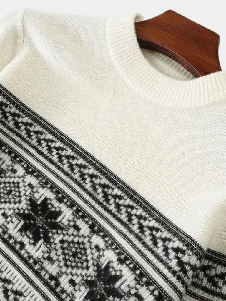 100% Wool Fair Isle Pullover Sweater Jumper - Major