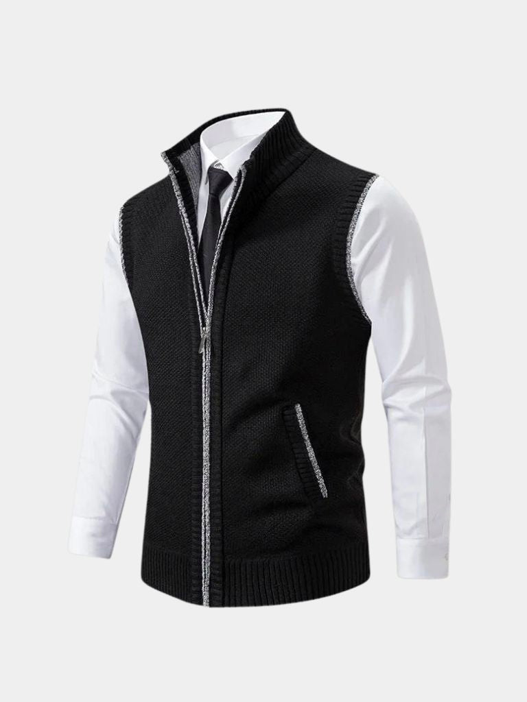 Elegant Full-Zip Sweater Vest