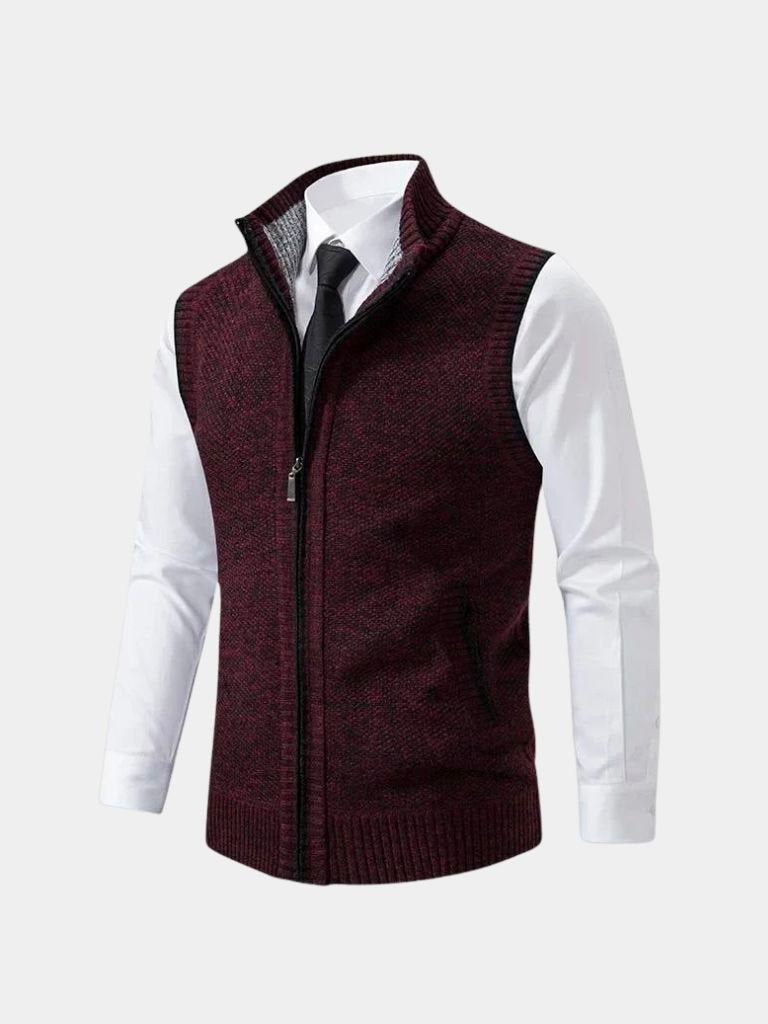 Elegant Full-Zip Sweater Vest