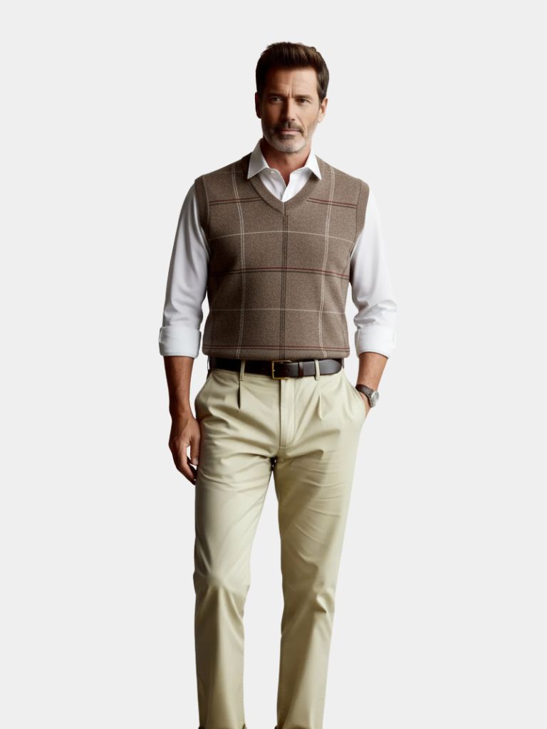 Academic Checkered Knit Vest