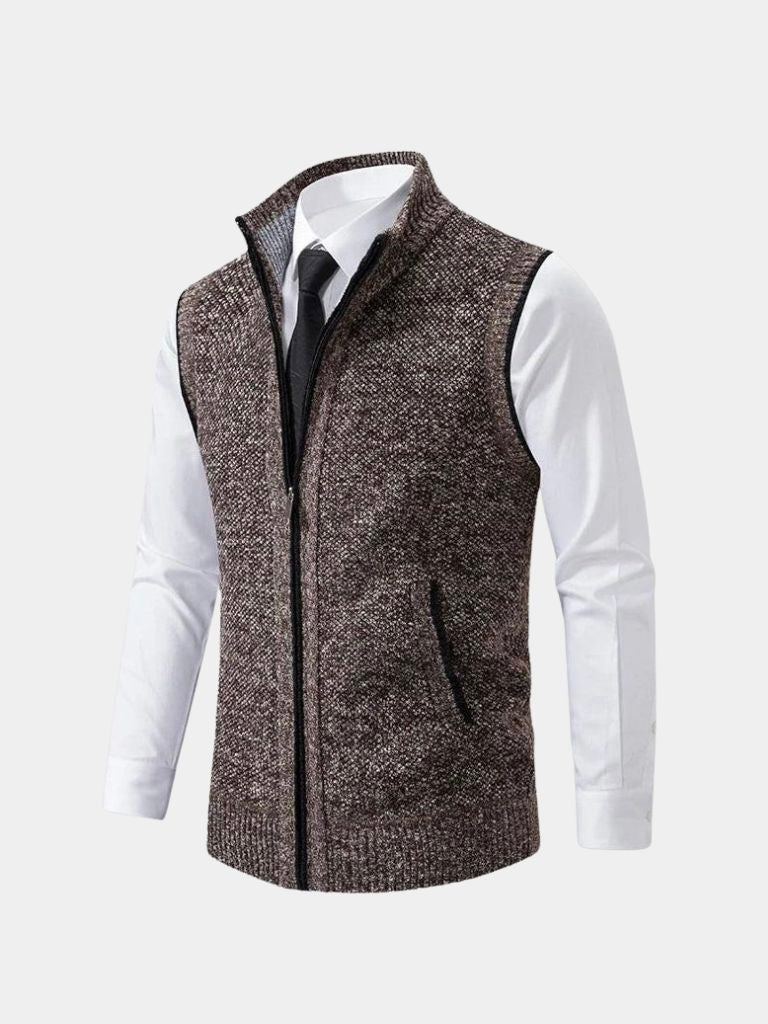 Elegant Full-Zip Sweater Vest