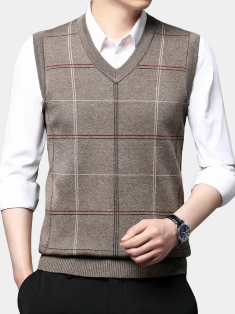 Academic Checkered Knit Vest