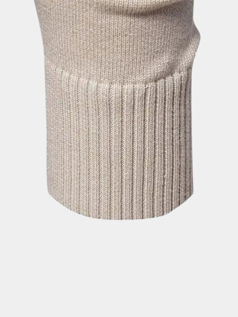 Half Zip Knitwear Solid Color Sweater - Major