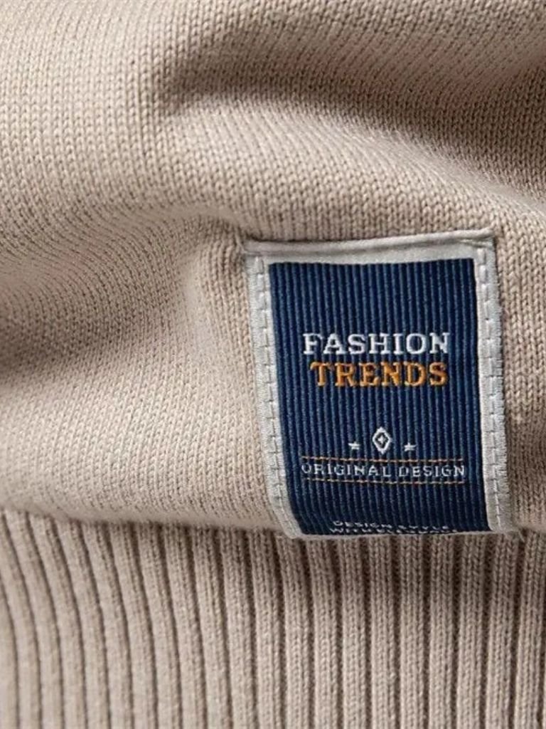 Half Zip Knitwear Solid Color Sweater - Major